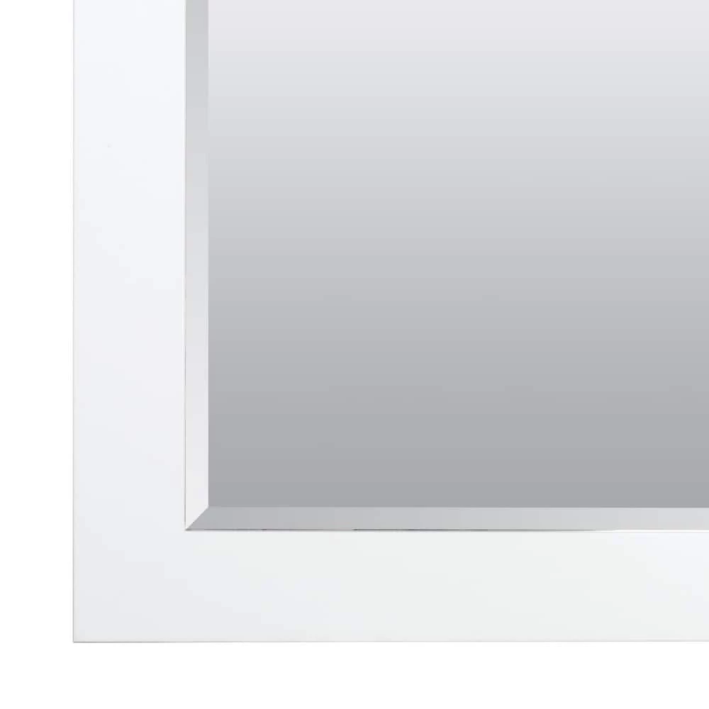 American Pride 36 x 36 in. Beveled Edge Framed Mirror in White 2 American Pride 36 x 36 in. Beveled Edge Framed Mirror in White - Image 2