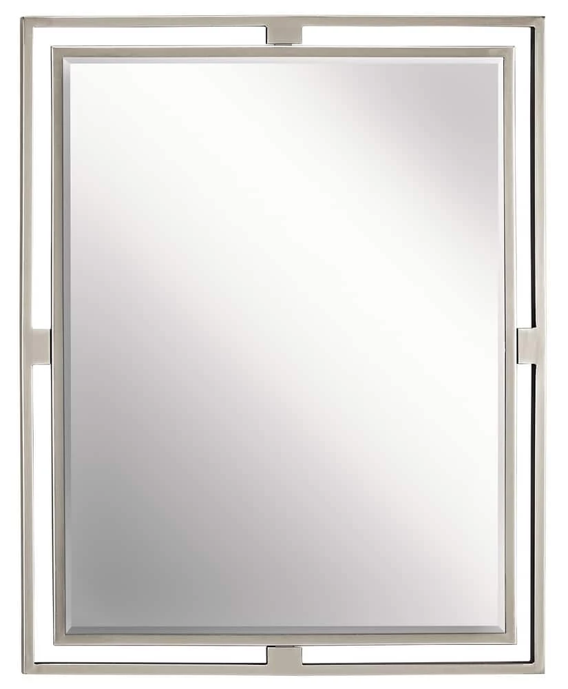 Kichler Lighting Hendrik 30 x 24 in. Rectangle Mirror in Brushed Nickel 1 Kichler Lighting Hendrik 30 x 24 in. Rectangle Mirror in Brushed Nickel