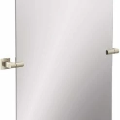 Moen Triva 27-7/16 x 36 in. Mirror with Decorative Hardware in Brushed Nickel