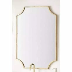 Signature Hardware Ulric 23-7/8 in. Scalloped Rectangular Mirror in Gold Leaf