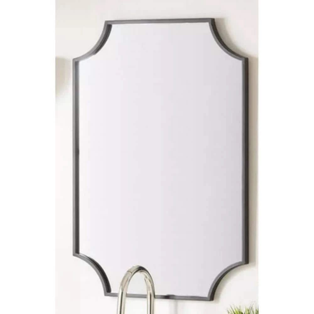 Signature Hardware Ulric 23-7/8 in. Iron Vanity Mirror in Black Powder Coat 1 Signature Hardware Ulric 23-7/8 in. Iron Vanity Mirror in Black Powder Coat