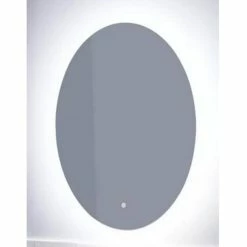 Signature Hardware Fahlman 19-3/4 in. Oval Lighted Mirror with Tunable LED in Silver