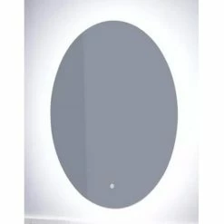 Signature Hardware Fahlman 23-5/8 in. Oval Lighted Mirror with Tunable LED in Silver