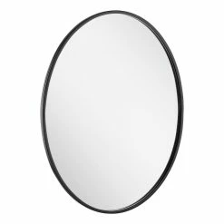 Signature Hardware Amyr 24 in. Oval Vanity Mirror in Gloss Black -Lotus & Windoware, Inc. Shop Query 333