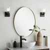 Signature Hardware Amyr 24 in. Oval Vanity Mirror in Gold Leaf