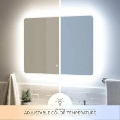 Signature Hardware Winnberg 32 in. Rectangular Lighted Mirror with Tunable LED in Silver -Lotus & Windoware, Inc. Shop Query 396