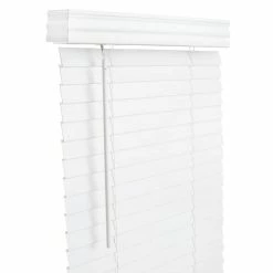 Lotus & Windoware, Inc. 22-1/2 x 72 x 2 in. Faux Wood Cordless Blind in White