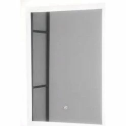 Signature Hardware Araica 20 in. Rectangular Lighted Mirror with Tunable LED in Silver