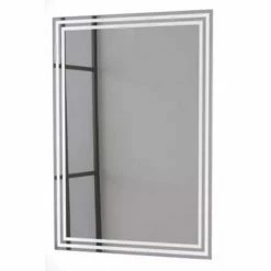 Signature Hardware Harrington 20 in. Rectangular Lighted Mirror with Tunable LED in Silver