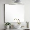 Signature Hardware Carpini 31 in. Square Vanity Mirror in Nickel