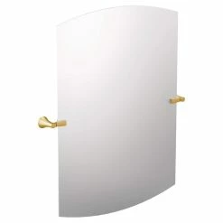 Moen Flara™ 37-3/4 x 30 x 3-3/16 in. Rectangular Flat Edge Tilting Mirror in Brushed Gold