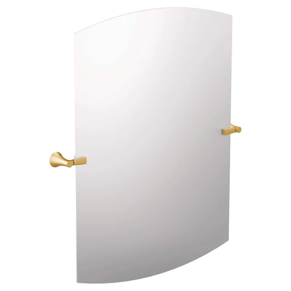 Moen Flara™ 37-3/4 x 30 x 3-3/16 in. Rectangular Flat Edge Tilting Mirror in Brushed Gold 1 Moen Flara™ 37-3/4 x 30 x 3-3/16 in. Rectangular Flat Edge Tilting Mirror in Brushed Gold