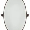 Minka Lavery 36 x 21-1/2 in. Oval Pivoting Mirror in Dark Brushed Bronze