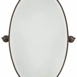 Minka Lavery 36 x 21-1/2 in. Oval Pivoting Mirror in Dark Brushed Bronze