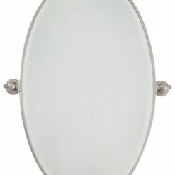 Minka Lavery 36 x 21-1/2 in. Oval Pivoting Mirror in Brushed Nickel