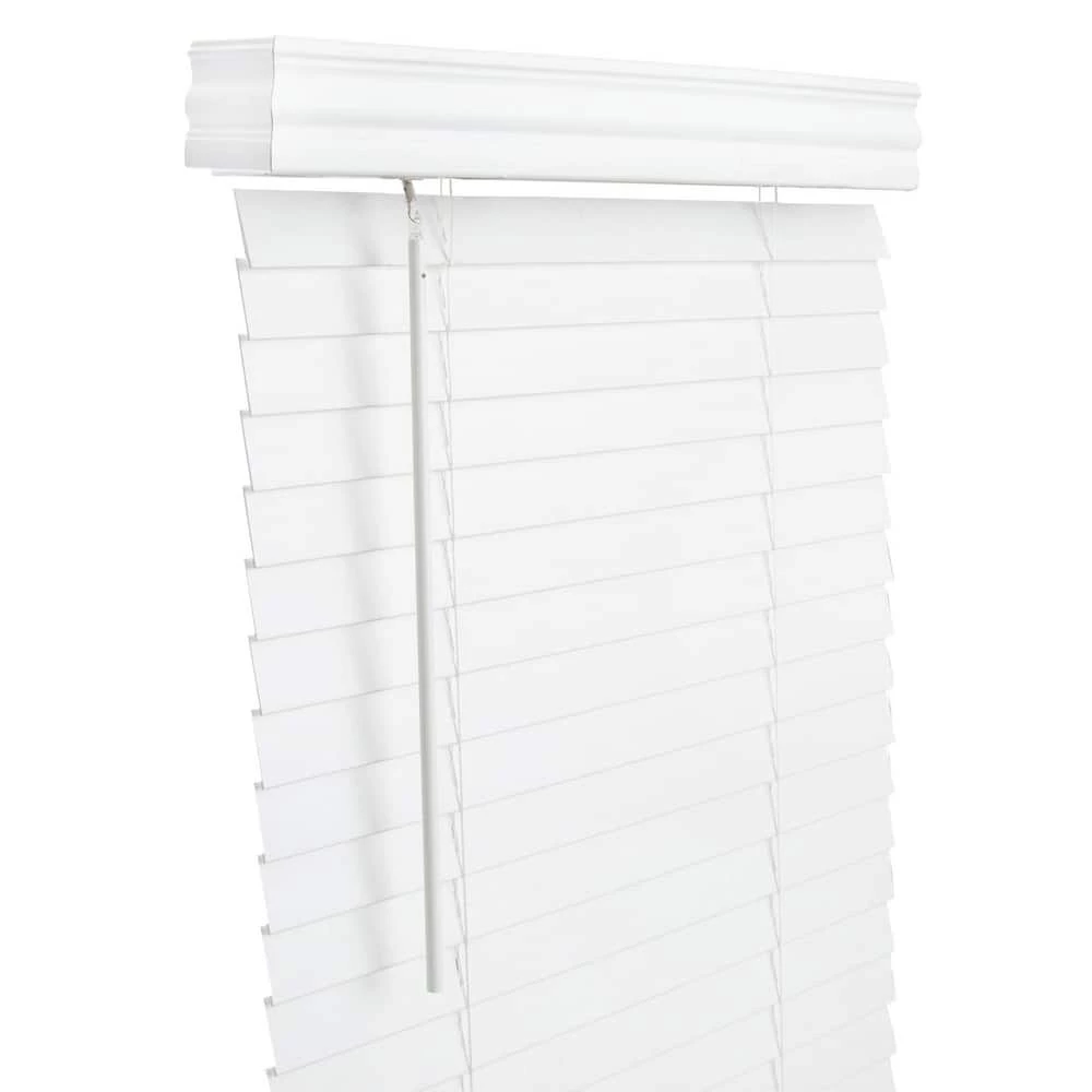 Lotus & Windoware, Inc. 25 x 72 x 2 in. Faux Wood Blind in White (Cordless) 1 Lotus & Windoware, Inc. 25 x 72 x 2 in. Faux Wood Blind in White (Cordless)