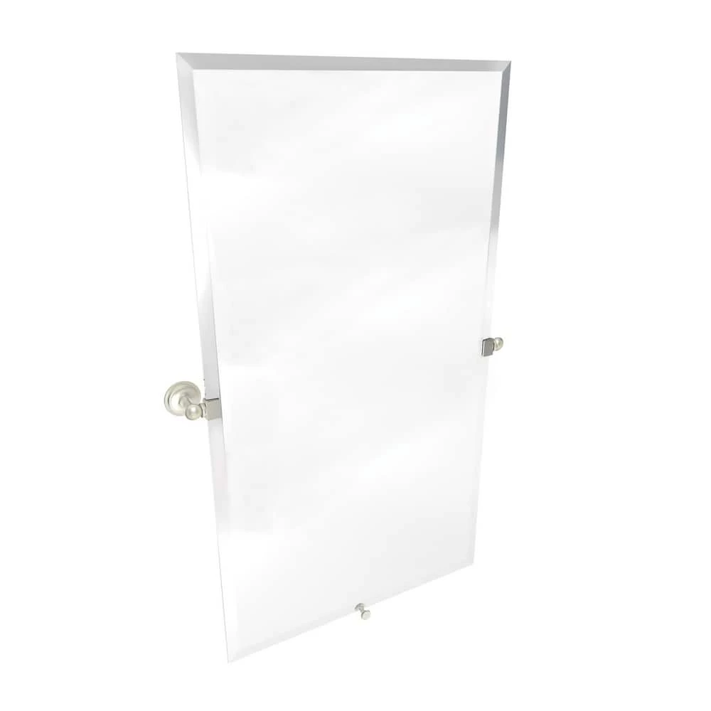 London Terrace 36 x 20 in. Solid Brass Frameless Large Mirror in Satin Nickel 1 London Terrace 36 x 20 in. Solid Brass Frameless Large Mirror in Satin Nickel