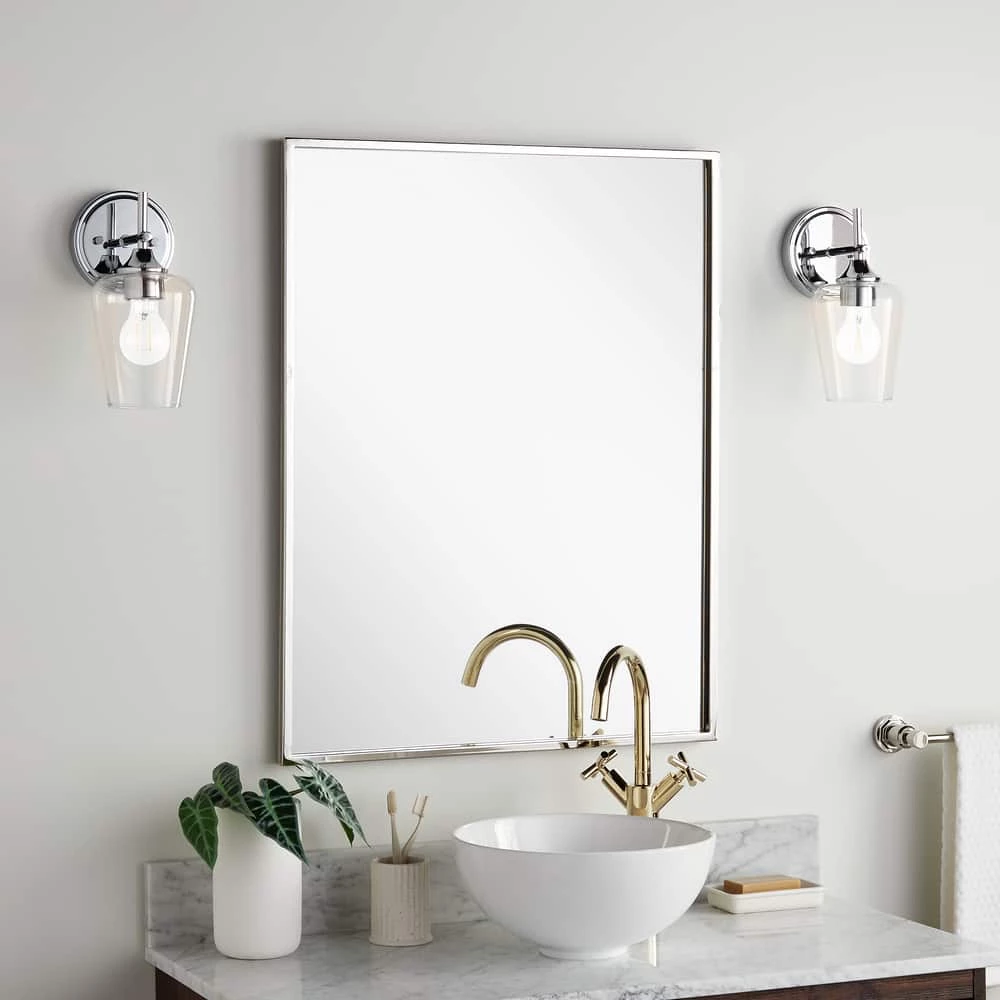 Signature Hardware Dampier 24 in. Rectangle Vanity Mirror in Nickel 1 Signature Hardware Dampier 24 in. Rectangle Vanity Mirror in Nickel