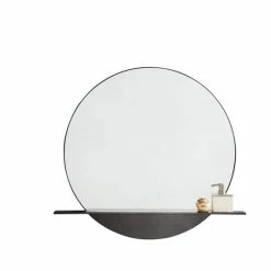James Martin Vanities 39-3/8 in. Round Mirror in Modern Iron