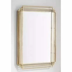 Signature Hardware Sethfield 29 in. Iron Vanity Mirror in Gold Leaf