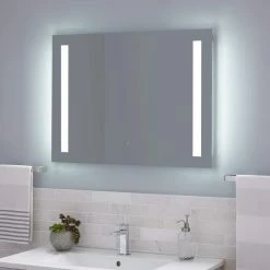 Signature Hardware Curie 32 x 24 in. LED Mirror with Touch Sensor