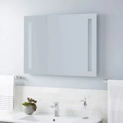 Signature Hardware Curie 32 x 24 in. LED Mirror with Touch Sensor -Lotus & Windoware, Inc. Shop Query 589