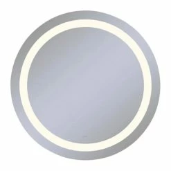 Robern Vitality 30 in. 2700K Anodized Aluminum Frameless Round Mirror with Light Inset