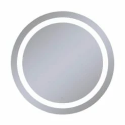 Robern Vitality 30 in. 4000K Anodized Aluminum Frameless Round Mirror with Light Inset