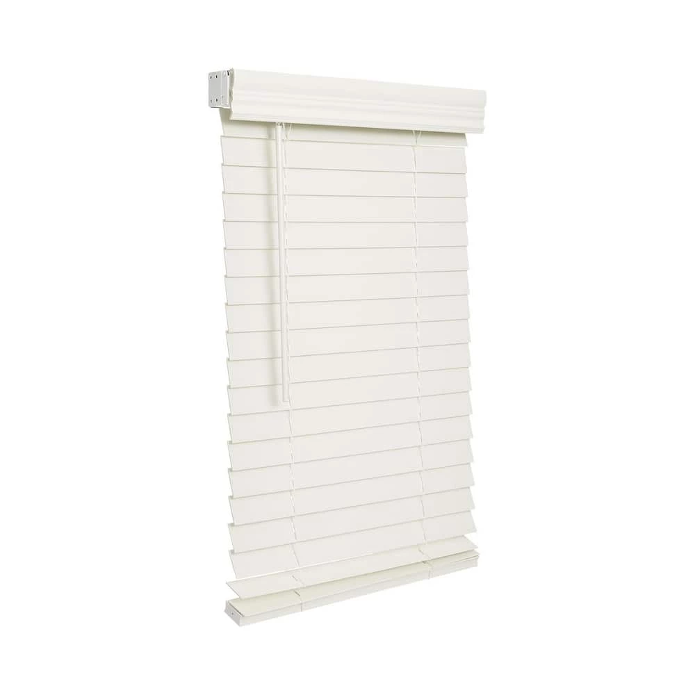 Lotus & Windoware, Inc. 29 x 72 in. Faux Wood Cordless Blind in White 1 Lotus & Windoware, Inc. 29 x 72 in. Faux Wood Cordless Blind in White