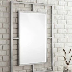 James Martin Vanities 30 in. Rectangular Mirror in Brushed Nickel -Lotus & Windoware, Inc. Shop Query 607