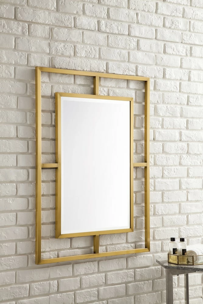 James Martin Vanities 30 in. Rectangular Mirror in Radiant Gold 4 James Martin Vanities 30 in. Rectangular Mirror in Radiant Gold - Image 4