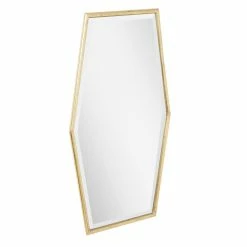 Signature Hardware Tenaya 20-3/8 x 36 x 3/4 in. Hexagonal Decorative Vanity Mirror in Black Powder Coat -Lotus & Windoware, Inc. Shop Query 634