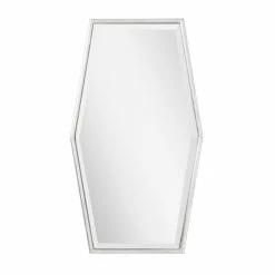 Signature Hardware Tenaya 20-3/8 x 36 x 3/4 in. Hexagonal Decorative Vanity Mirror in Silver Leaf -Lotus & Windoware, Inc. Shop Query 645