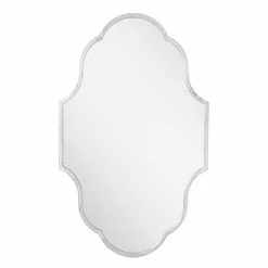 Signature Hardware Lucido 22-3/4 x 37-1/4 x 1 in. Irregular Decorative Vanity Mirror in Antique Silver -Lotus & Windoware, Inc. Shop Query 657