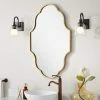 Signature Hardware Lucido 22-3/4 x 37-1/4 x 1 in. Irregular Decorative Vanity Mirror in Gold Leaf