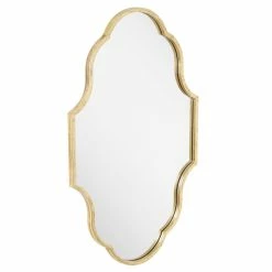 Signature Hardware Lucido 22-3/4 x 37-1/4 x 1 in. Irregular Decorative Vanity Mirror in Gold Leaf -Lotus & Windoware, Inc. Shop Query 660