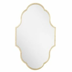 Signature Hardware Lucido 22-3/4 x 37-1/4 x 1 in. Irregular Decorative Vanity Mirror in Gold Leaf -Lotus & Windoware, Inc. Shop Query 661