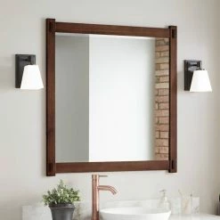 Lotus & Windoware, Inc. Shop 9 Signature Hardware Morris 36 in. Wood Vanity Mirror in Brown