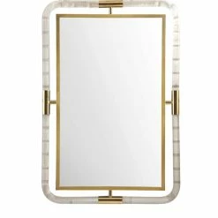 James Martin Vanities 29-7/8 in. Rectangular Mirror in Polished Gold