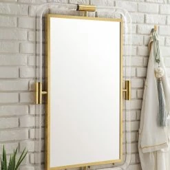 James Martin Vanities 29-7/8 in. Rectangular Mirror in Polished Gold -Lotus & Windoware, Inc. Shop Query 704