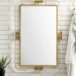 James Martin Vanities 29-7/8 in. Rectangular Mirror in Polished Gold -Lotus & Windoware, Inc. Shop Query 705