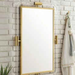 James Martin Vanities 29-7/8 in. Rectangular Mirror in Polished Gold -Lotus & Windoware, Inc. Shop Query 706