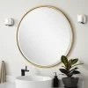 Signature Hardware Sobb 36 x 36 x 7/8 in. Round Decorative Vanity Mirror in Gold Leaf