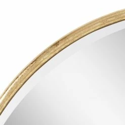 Signature Hardware Sobb 36 x 36 x 7/8 in. Round Decorative Vanity Mirror in Gold Leaf -Lotus & Windoware, Inc. Shop Query 732