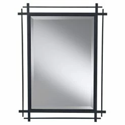 Feiss Ethan 37 in. Rectangle Mirror in Antique forged Iron
