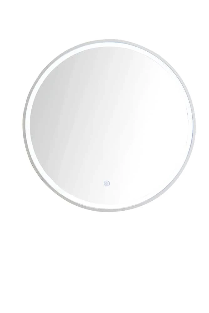 James Martin Vanities 24 in. Round LED Mirror in Glossy White 1 James Martin Vanities 24 in. Round LED Mirror in Glossy White