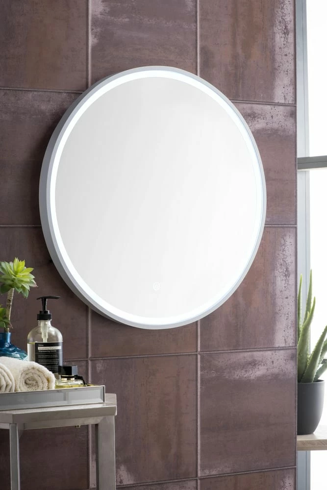 James Martin Vanities 24 in. Round LED Mirror in Glossy White 4 James Martin Vanities 24 in. Round LED Mirror in Glossy White - Image 4