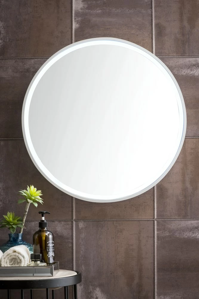 James Martin Vanities 24 in. Round LED Mirror in Glossy White 6 James Martin Vanities 24 in. Round LED Mirror in Glossy White - Image 6