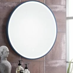James Martin Vanities 24 in. Round LED Mirror in Matte Black -Lotus & Windoware, Inc. Shop Query 759