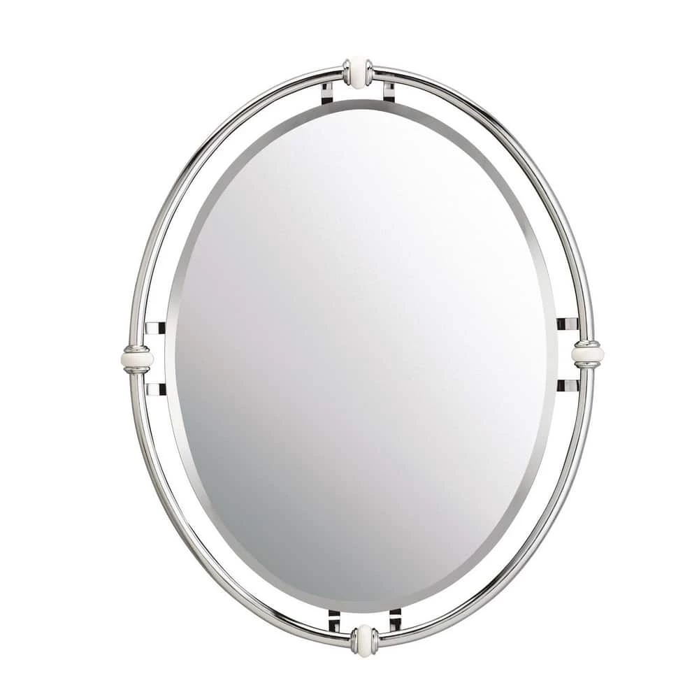 Kichler Lighting Pocelona™ 24 x 30 Oval Mirror with Porcelain in Polished Chrome 1 Kichler Lighting Pocelona™ 24 x 30 Oval Mirror with Porcelain in Polished Chrome